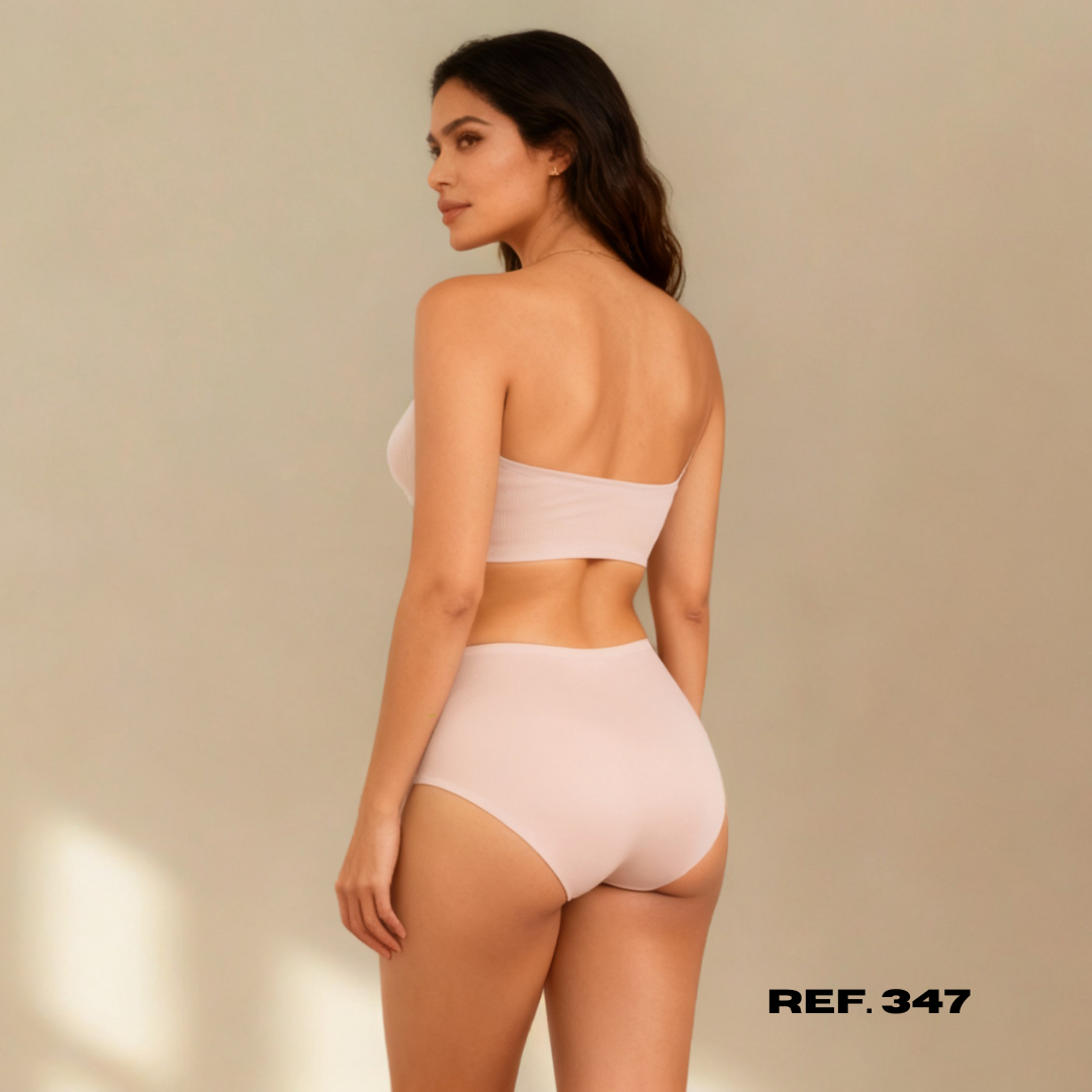 Ref 347. Paquete x 5 panty tiro alto invisible