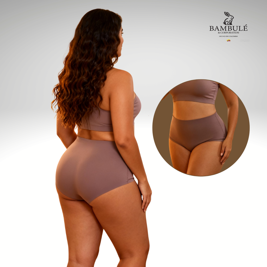 Ref 347. Paquete x 5 panty tiro alto invisible