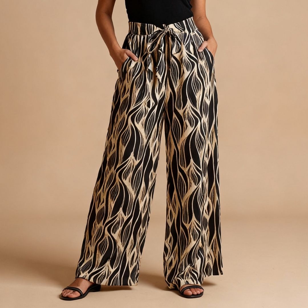Pantalón ultra fresco, pierna ancha, cintura alta