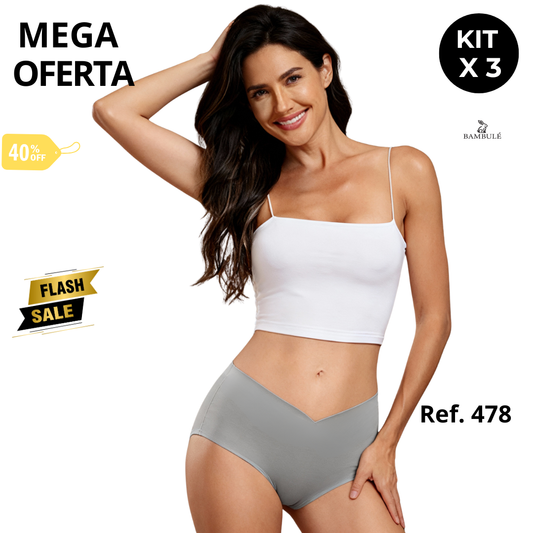Ref 478. Paquete x 3 cachetero curvy