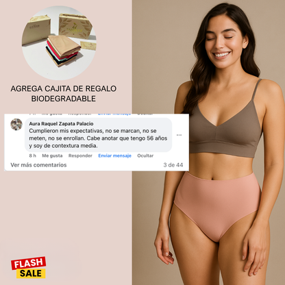 Ref 347. Paquete x 3 panty tiro alto invisible