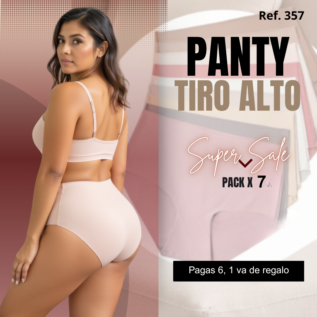 Pack x 7 panties ultracómodos - Tiro alto