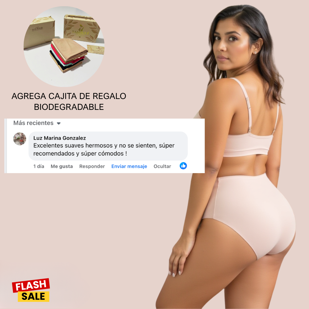 Ref 347. Paquete x 3 panty tiro alto invisible