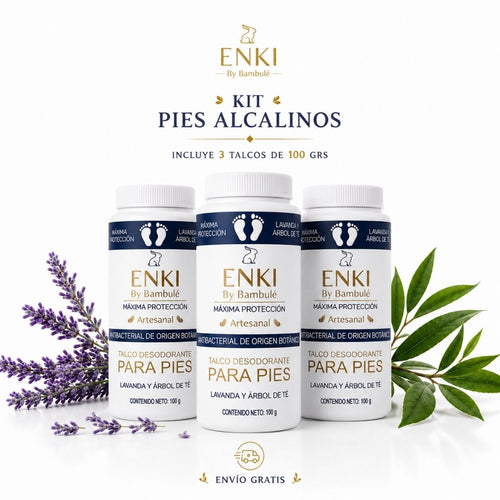 Talco Enki - Kit pies alcalinos X 3 talcos 100 grs