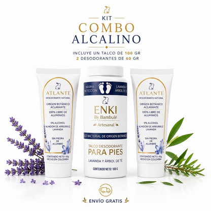 Talco desodorante - Kit alcalino