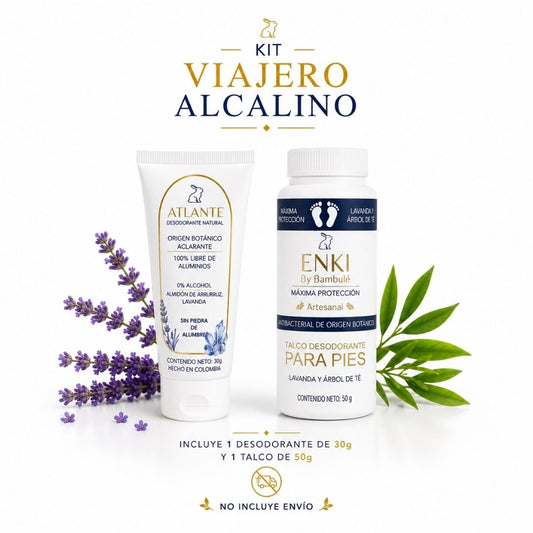 Desodorante + Talco - Kit viajero alcalino