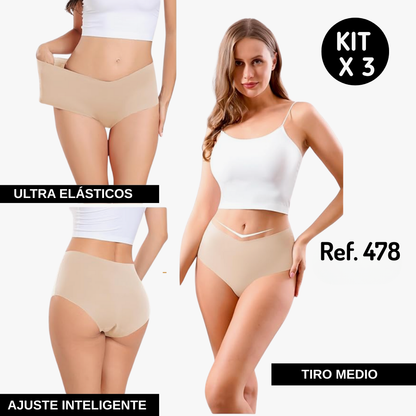 Ref 478. Paquete x 3 cachetero curvy