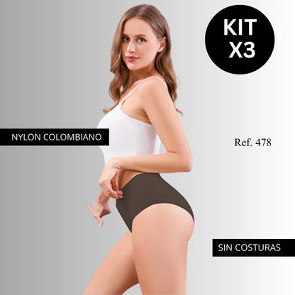 Ref 478. Paquete x 3 cachetero curvy